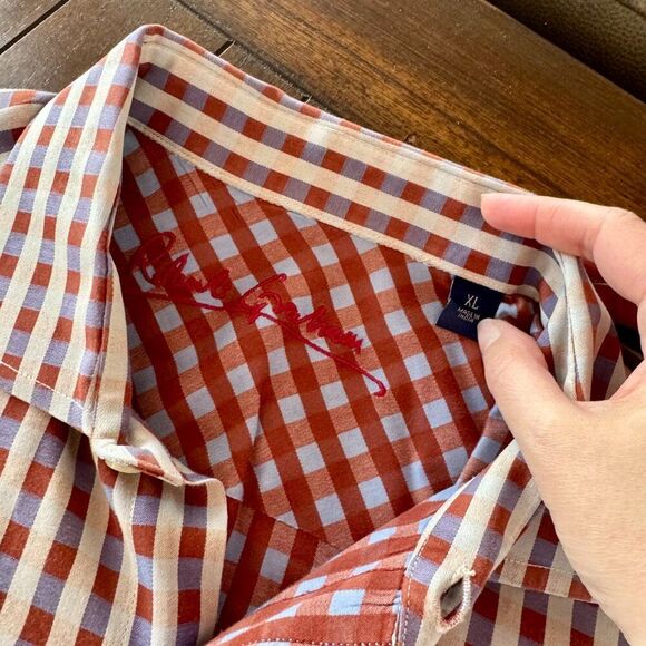 Robert Graham Long Sleeve Cotton Button Down Classic Fit Shirt Blue Plaid XL - Picture 2 of 14